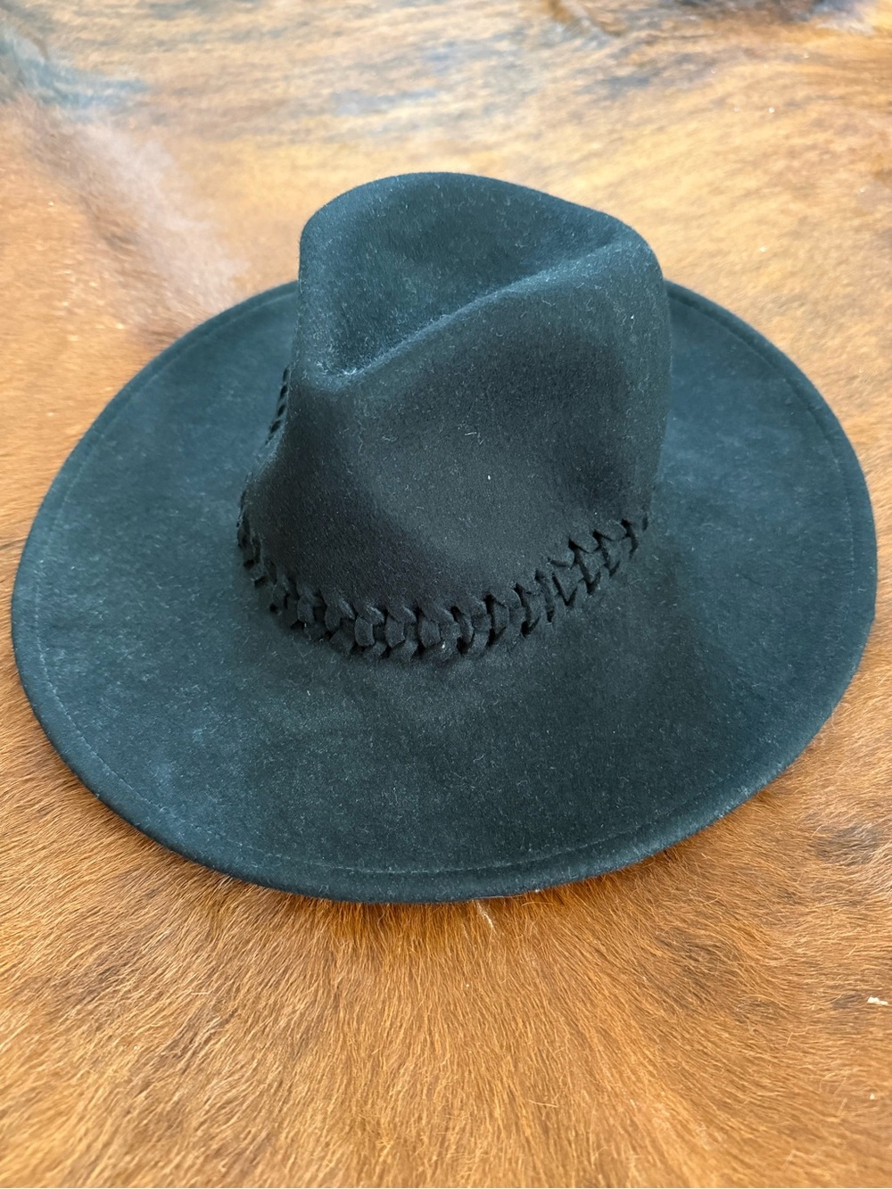 All Saints Black Felt Fedora Hat